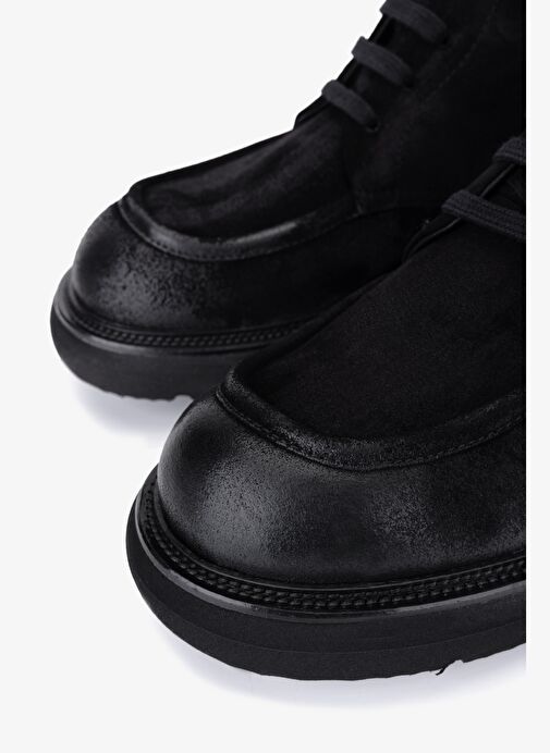 Valmenti Erkek Hakiki Deri Siyah Casual Bot - Görsel 4