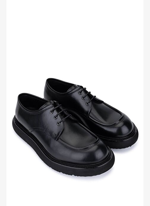 Tamer Tanca Erkek Hakiki Deri Siyah Deri Casual Ayakkabı - Görsel 3