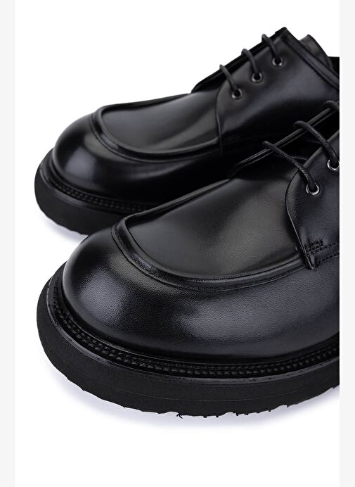 Tamer Tanca Erkek Hakiki Deri Siyah Deri Casual Ayakkabı - Görsel 4