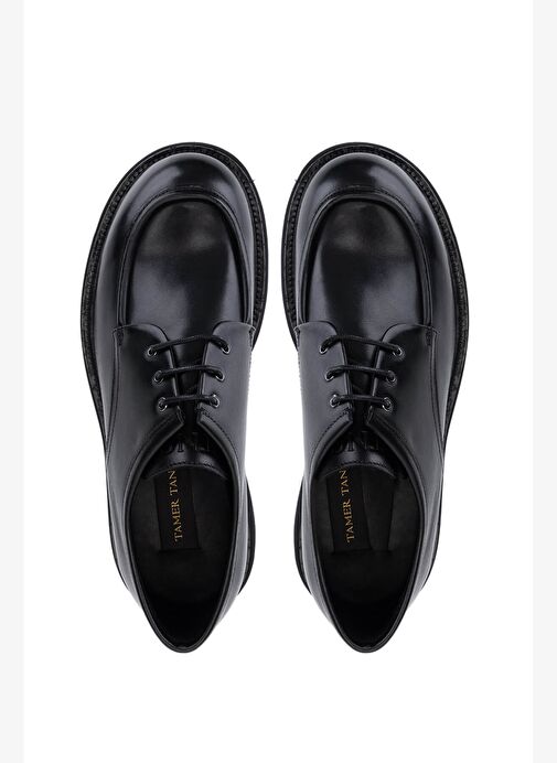Tamer Tanca Erkek Hakiki Deri Siyah Deri Casual Ayakkabı - Görsel 6
