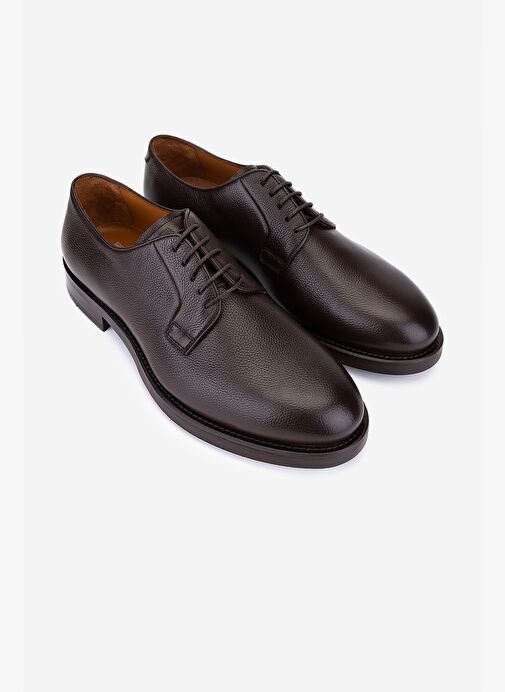 Valmenti Erkek Hakiki Deri Kahverengi Klasik Ayakkabı - Görsel 3