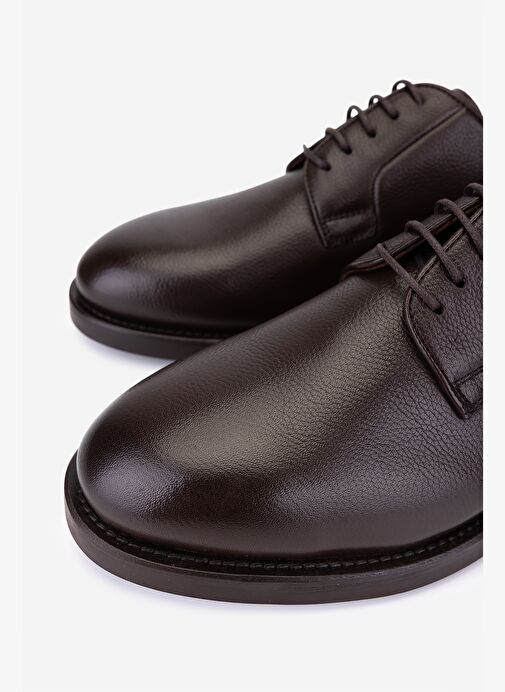 Valmenti Erkek Hakiki Deri Kahverengi Klasik Ayakkabı - Görsel 4