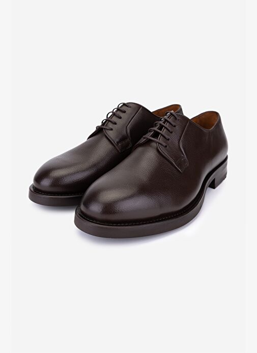 Valmenti Erkek Hakiki Deri Kahverengi Klasik Ayakkabı - Görsel 6
