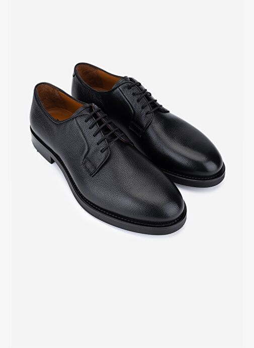 Valmenti Erkek Hakiki Deri Siyah Klasik Ayakkabı - Görsel 3
