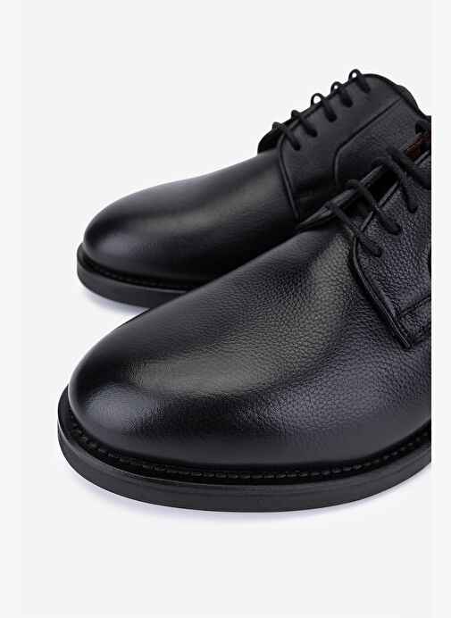 Valmenti Erkek Hakiki Deri Siyah Klasik Ayakkabı - Görsel 4