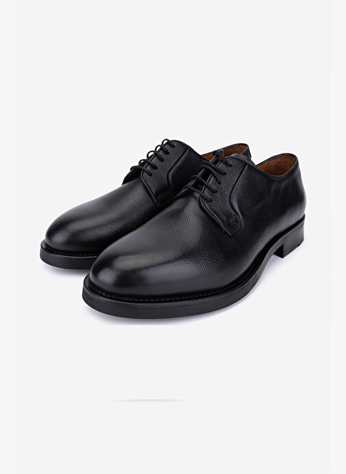 Valmenti Erkek Hakiki Deri Siyah Klasik Ayakkabı - Görsel 6