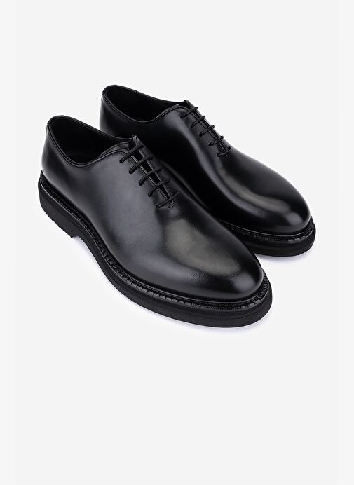 Valmenti Erkek Hakiki Deri Siyah Casual Ayakkabı - Görsel 3