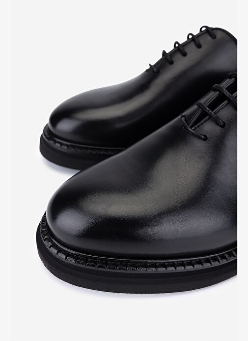Valmenti Erkek Hakiki Deri Siyah Casual Ayakkabı - Görsel 4