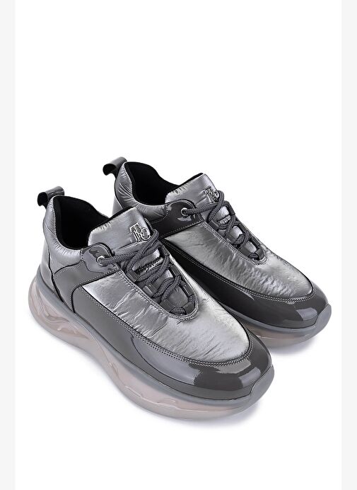 Tamer Tanca Kadın Gri Rugan Sneakers & Spor Ayakkabı - Görsel 3