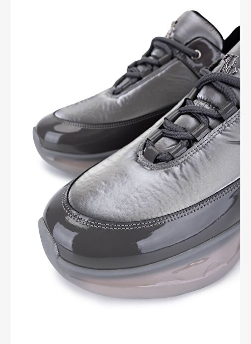 Tamer Tanca Kadın Gri Rugan Sneakers & Spor Ayakkabı - Görsel 4