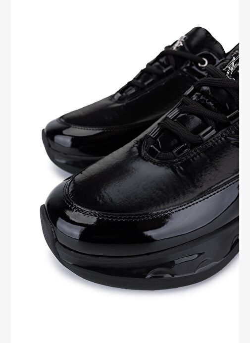 Tamer Tanca Kadın Siyah Rugan Sneakers & Spor Ayakkabı - Görsel 4