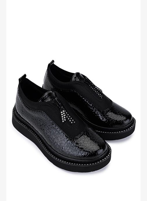 Tamer Tanca Kadın Suni Deri/Tekstil Siyah Casual Ayakkabı - Görsel 3