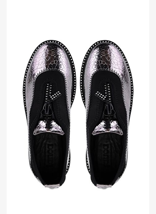 Tamer Tanca Kadın Suni Deri/Tekstil Metalik Casual Ayakkabı - Görsel 7