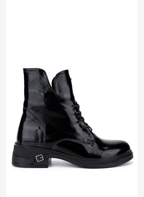 Tamer Tanca Kadın Siyah Rugan Casual Bot - Görsel 2