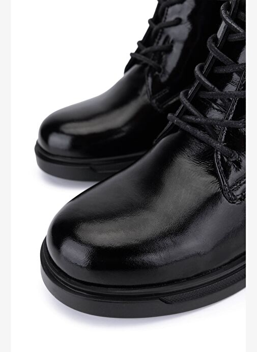 Tamer Tanca Kadın Siyah Rugan Casual Bot - Görsel 5