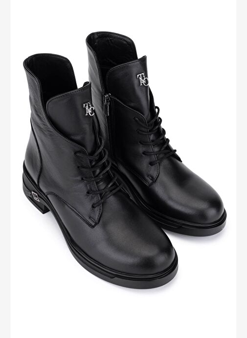 Tamer Tanca Kadın Siyah Deri Casual Bot - Görsel 3