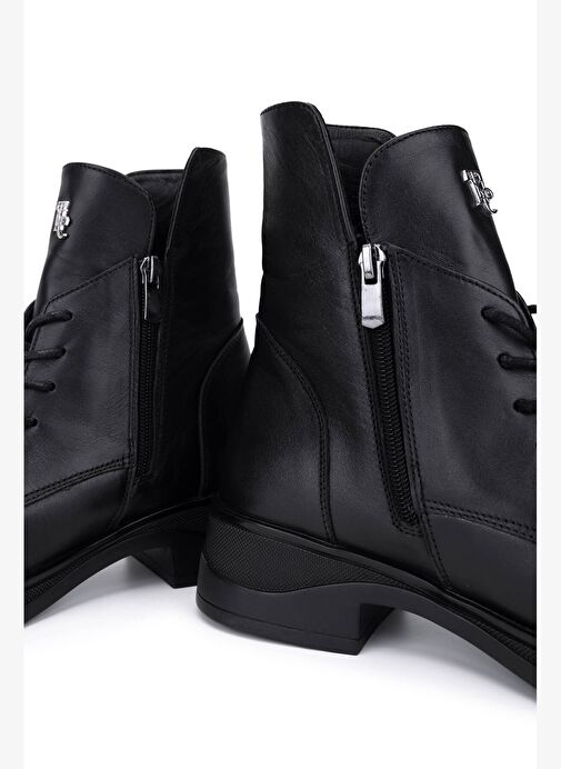 Tamer Tanca Kadın Siyah Deri Casual Bot - Görsel 6