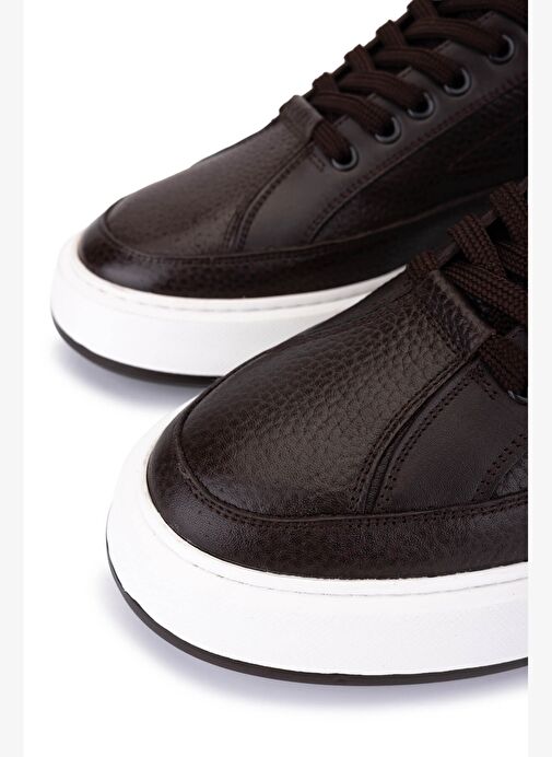 Tamer Tanca Erkek Hakiki Deri Kahverengi Sneakers & Spor Ayakkabı - Görsel 5
