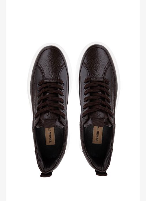 Tamer Tanca Erkek Hakiki Deri Kahverengi Sneakers & Spor Ayakkabı - Görsel 6
