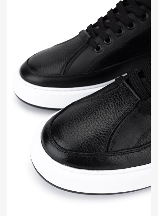 Tamer Tanca Erkek Hakiki Deri Siyah Sneakers & Spor Ayakkabı - Görsel 5