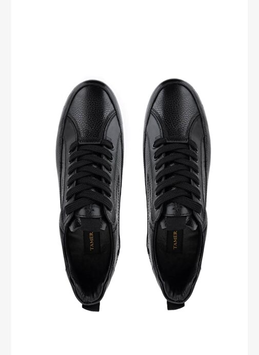 Tamer Tanca Erkek Hakiki Deri Siyah Sneakers & Spor Ayakkabı - Görsel 6