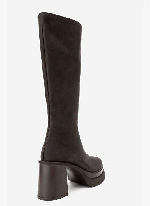 CARM Kahverengi Nubuk Platform Topuklu Kadın Çizme - Görsel 6