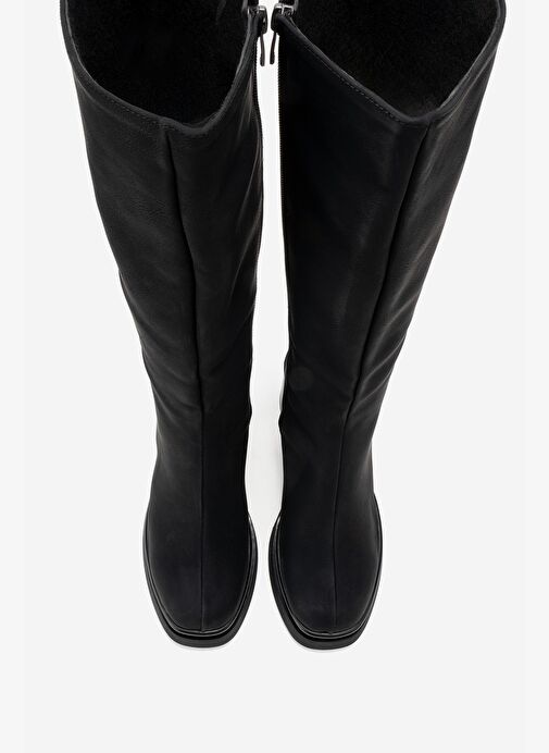 CARM Siyah Nubuk Platform Topuklu Kadın Çizme - Görsel 3