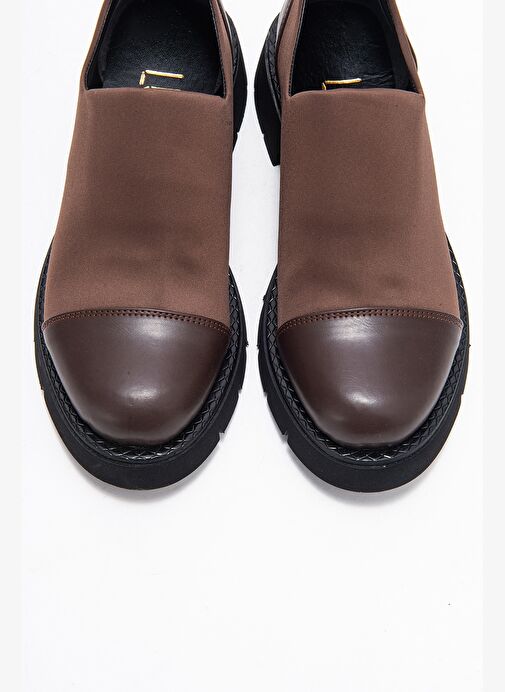 PANOLA Kahverengi Cilt Scuba Kadın Günlük Ayakkabı - Görsel 3