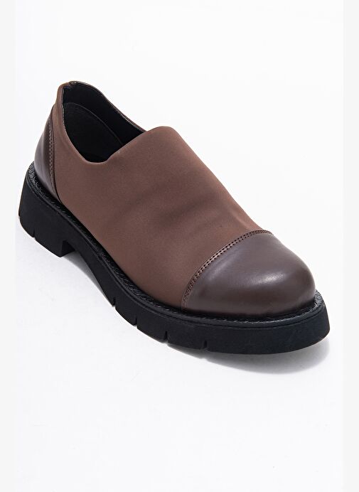 PANOLA Kahverengi Cilt Scuba Kadın Günlük Ayakkabı - Görsel 4