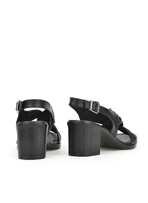 Ziya Siyah Kadın Deri Topuklu Sandalet 1411020Z2213_000 - Görsel 5