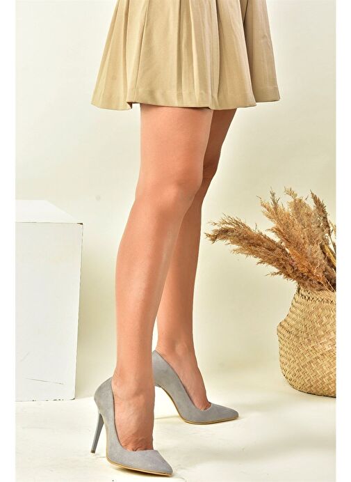 Gri Kadın Topuklu Ayakkabı 8922151902 - Görsel 2