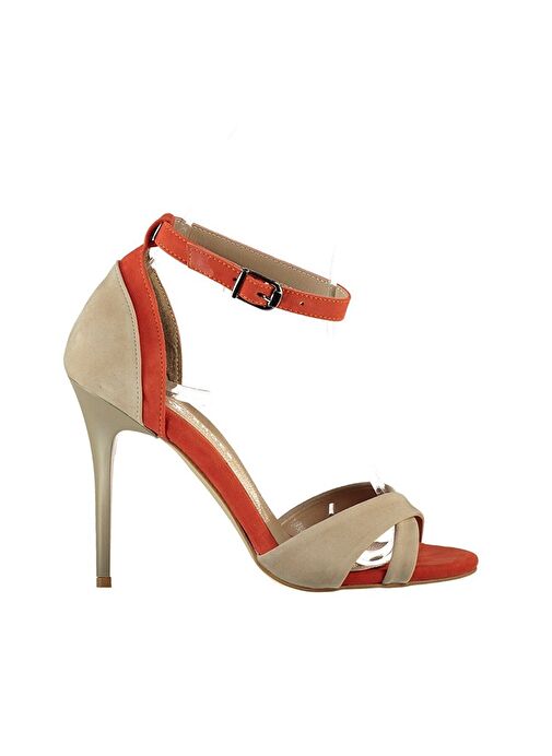 Ten/Turuncu Kadın Topuklu Ayakkabı B922113802 - Görsel 7