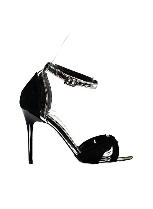 Siyah/Platin Kadın Topuklu Ayakkabı B922113802 - Görsel 6