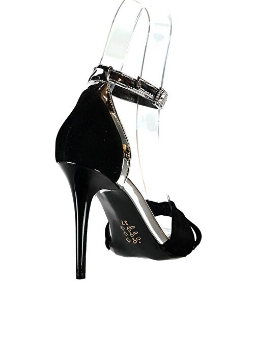 Siyah/Platin Kadın Topuklu Ayakkabı B922113802 - Görsel 8