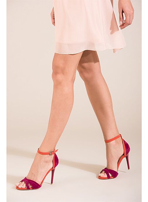 Fuşya/Turuncu Kadın Topuklu Ayakkabı B922113802 - Görsel 2