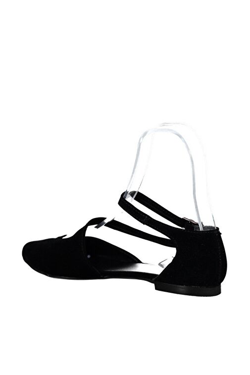 Fox Shoes Siyah Kadın Süet Babet 1429 - Görsel 5