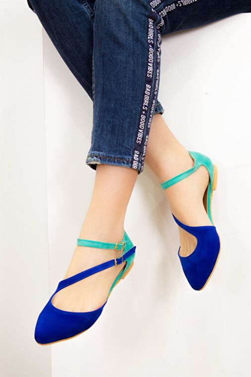 Saks Mavi/Su Yeşili Kadın Babet D726016902 - Görsel 2