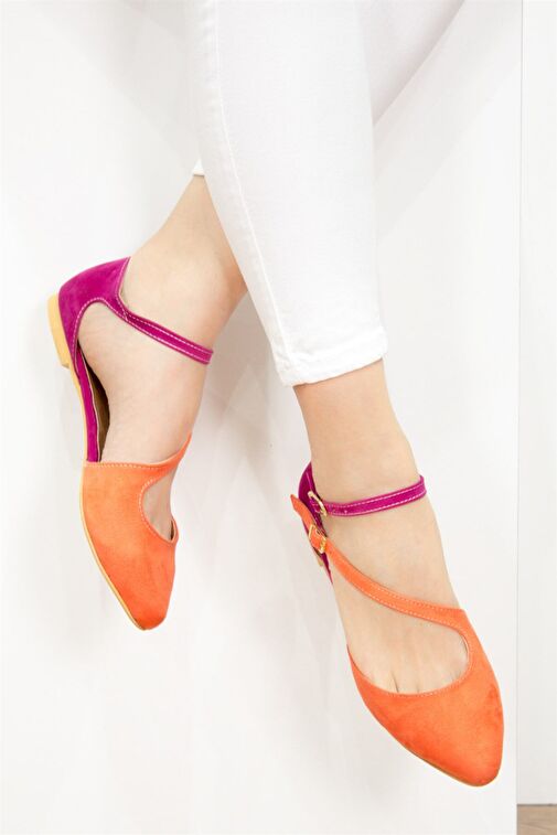 Turuncu/Fuşya Kadın Babet D726016902 - Görsel 3