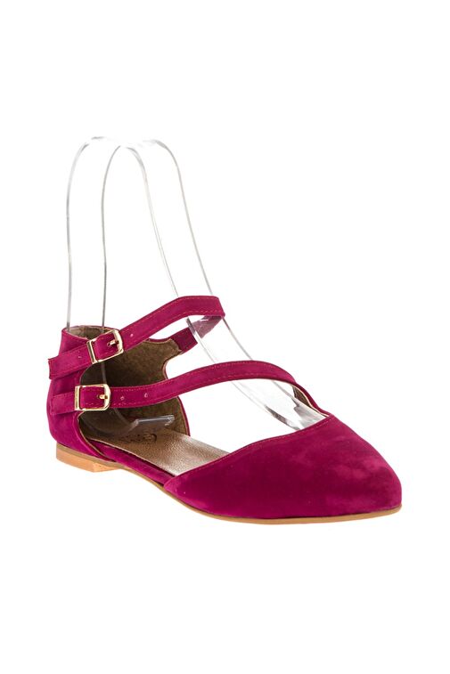 Fox Shoes Fuşya Kadın Süet Babet 1423 - Görsel 3