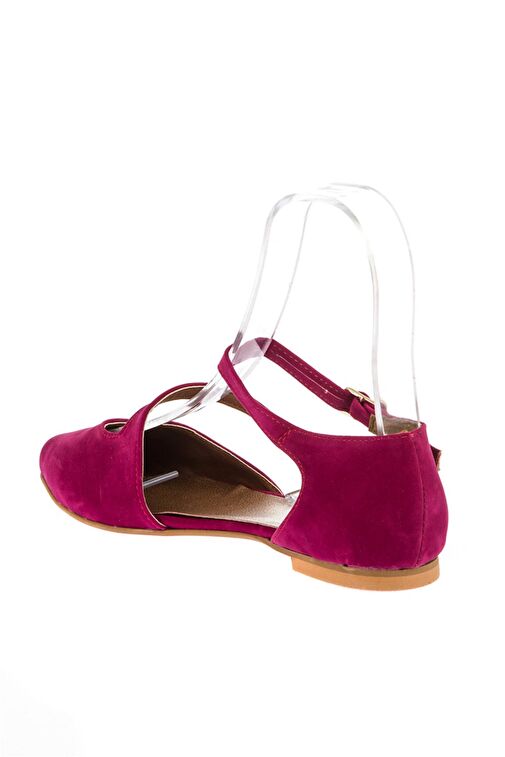 Fox Shoes Fuşya Kadın Süet Babet 1423 - Görsel 4