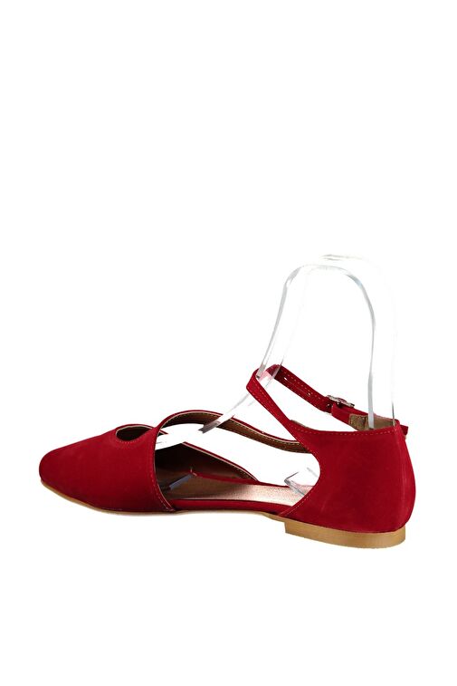 Fox Shoes Kırmızı Kadın Süet Babet 1424 - Görsel 4