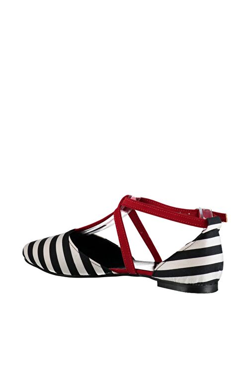 Fox Shoes Siyah-Beyaz Kadın Babet 1504 - Görsel 6