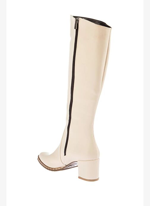 Bej Kadın Çizme C654652709 - Görsel 5