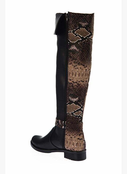 Siyah Vizon Yılan Kadın Çizme E726561809 - Görsel 4