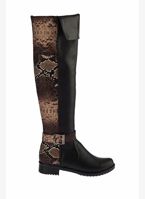Siyah Vizon Yılan Kadın Çizme E726561809 - Görsel 2