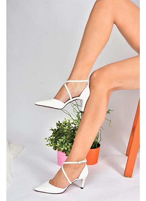 Beyaz Kadın Topuklu Ayakkabı D654054809 - Görsel 2