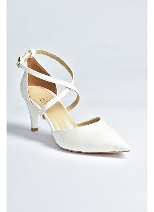 Beyaz Kadın Topuklu Ayakkabı D654054809 - Görsel 6