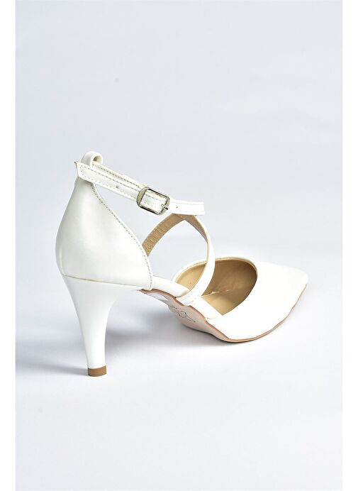 Beyaz Kadın Topuklu Ayakkabı D654054809 - Görsel 8