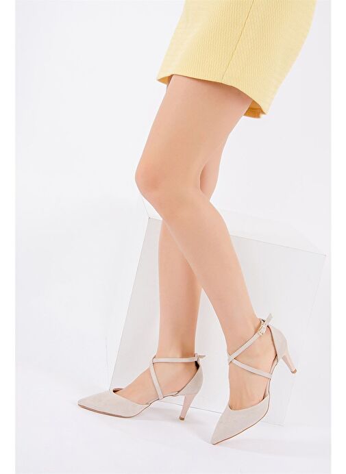 Bej Kadın Topuklu Ayakkabı D654054802 - Görsel 2