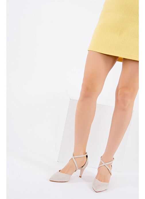 Bej Kadın Topuklu Ayakkabı D654054802 - Görsel 3